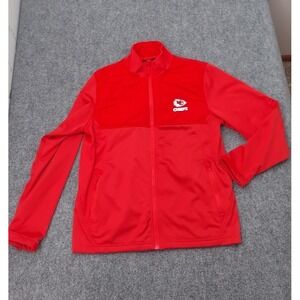 Kansas City Chiefs Jacket Mens Medium Red Full Zip Performance Embroidered Logo